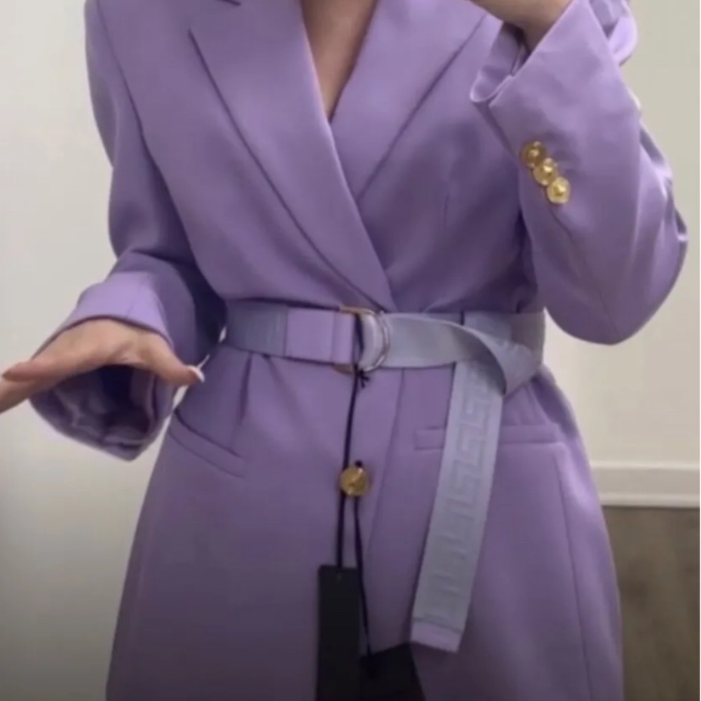 NWT  $600 Versace Belt Lavender Nylon Greek sz 105 (exact belt in main pic)